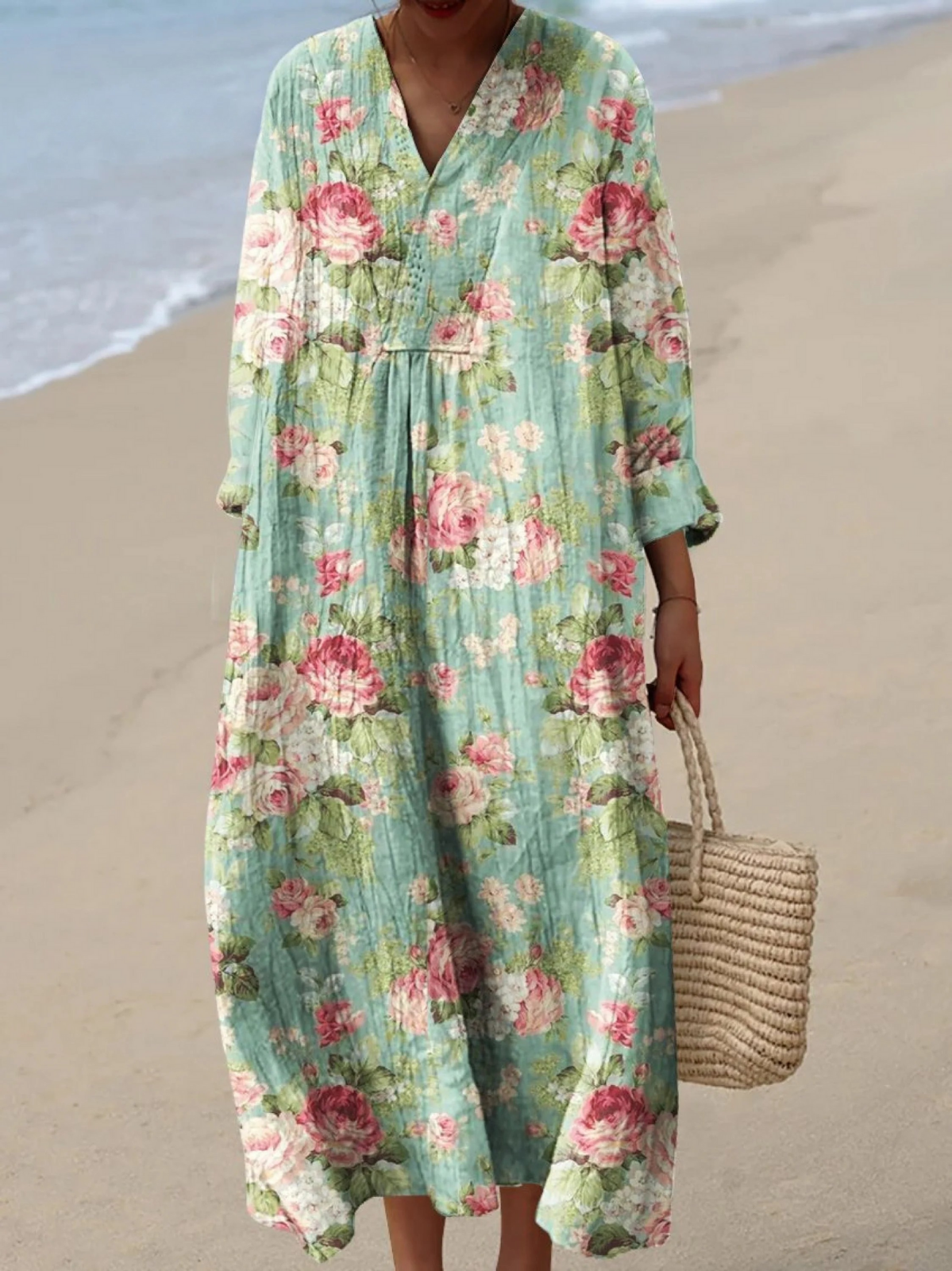 Elegant Floral Dress for Women with Retro Casual Style