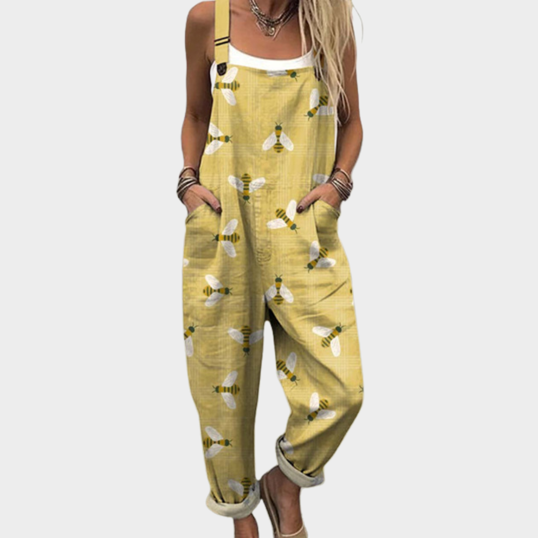 Stylish Yellow Jumpsuit for Women with Pocket Casual Style