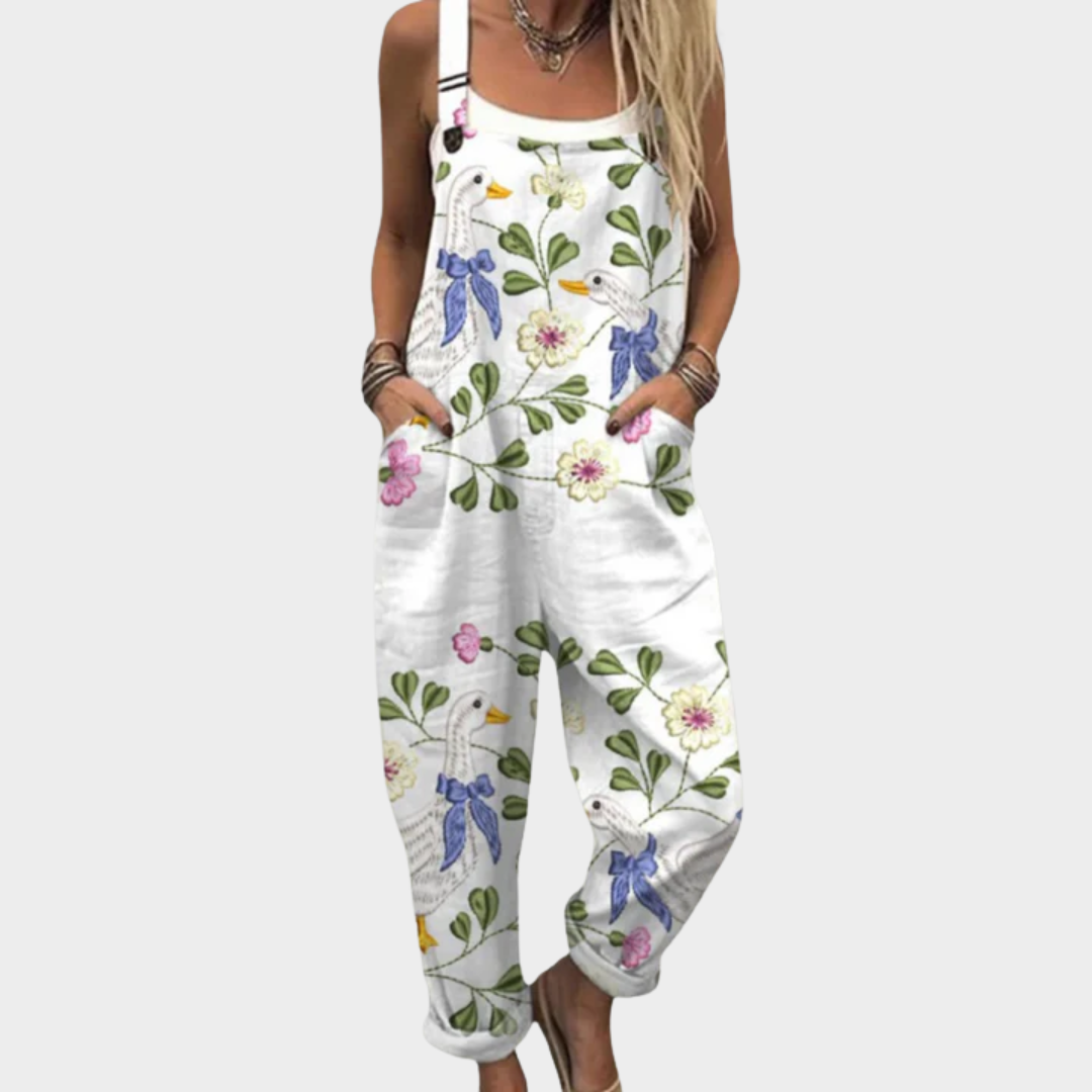 Stylish White Floral Jumpsuit for Women