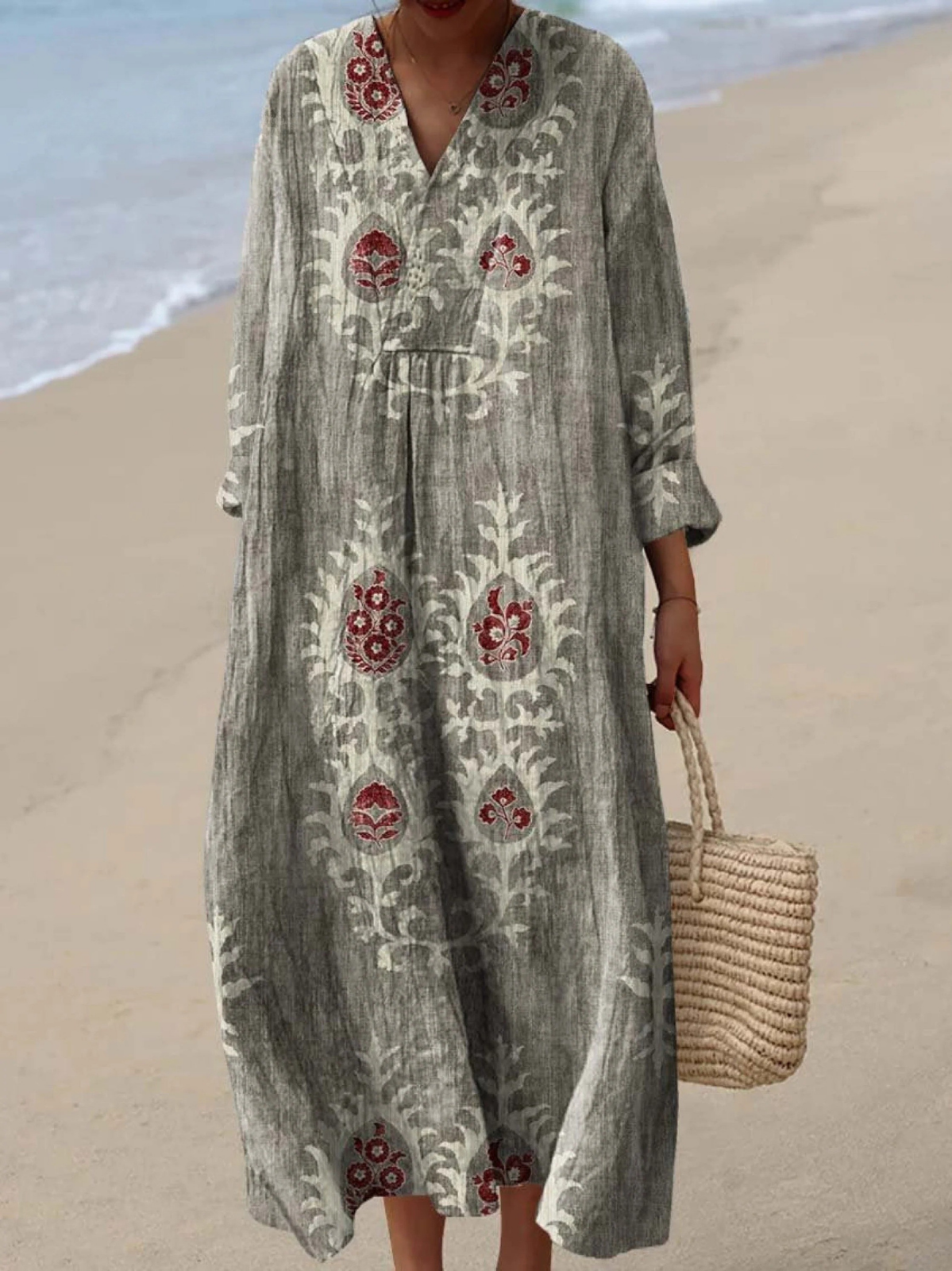 Effortless Flowy Floral Dress for Women with Vintage Casual Style