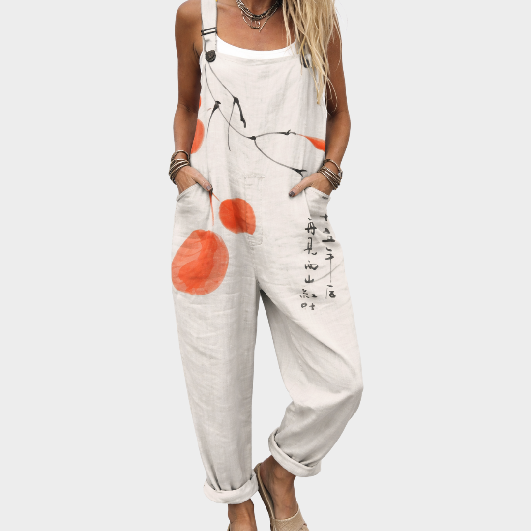 Effortless Gray Printed Jumpsuit for Women