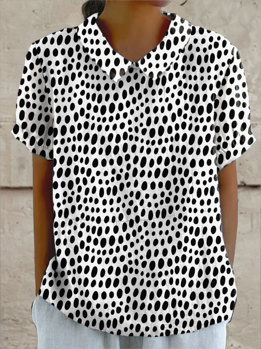 Stylish Black Polka Dot Blouse for Women
