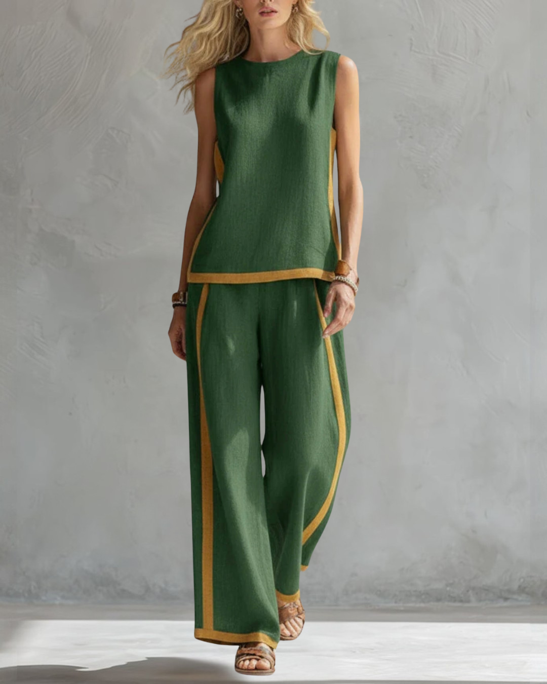 Effortless Two Piece Set for Women with Sleeveless Casual Style