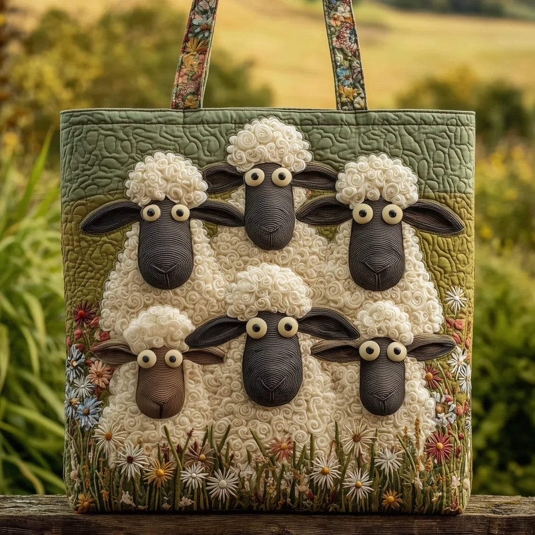 Elegant White Tote Bag for Women with Sheep Design