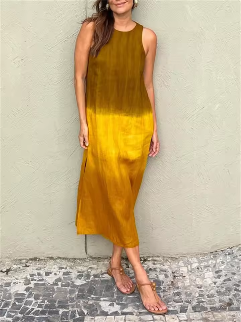 Elegant Dress for Women with Round Neck Sleeveless