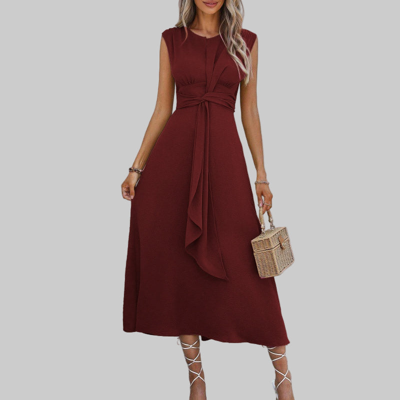 Elegant Maxi Dress for Women with Round Neck Sleeveless