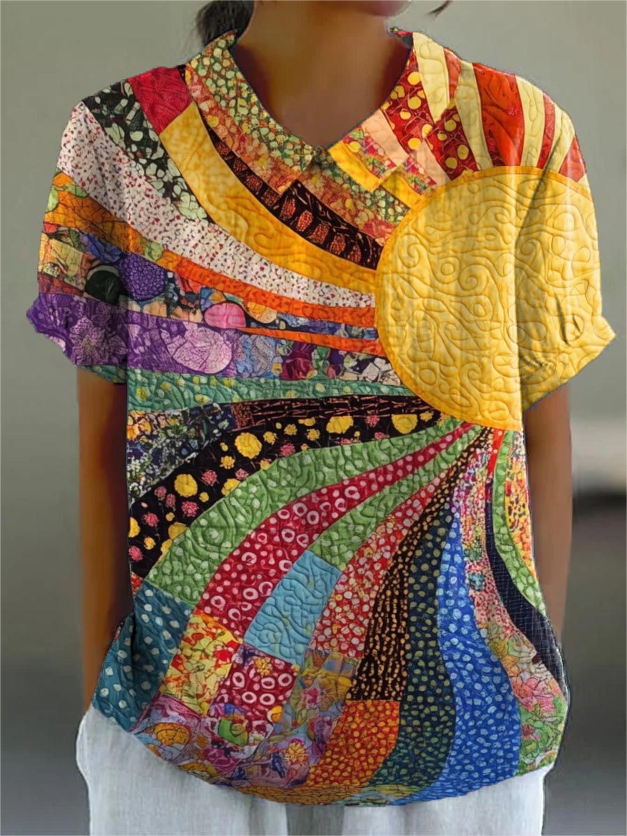 Stylish Patchwork Blouse for Women