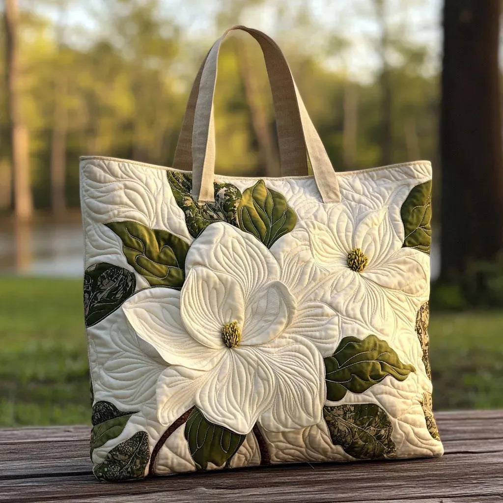 Stylish White Floral Tote Bag for Women