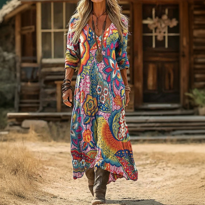 Effortless Mini Dress for Women with Long Sleeve Vintage