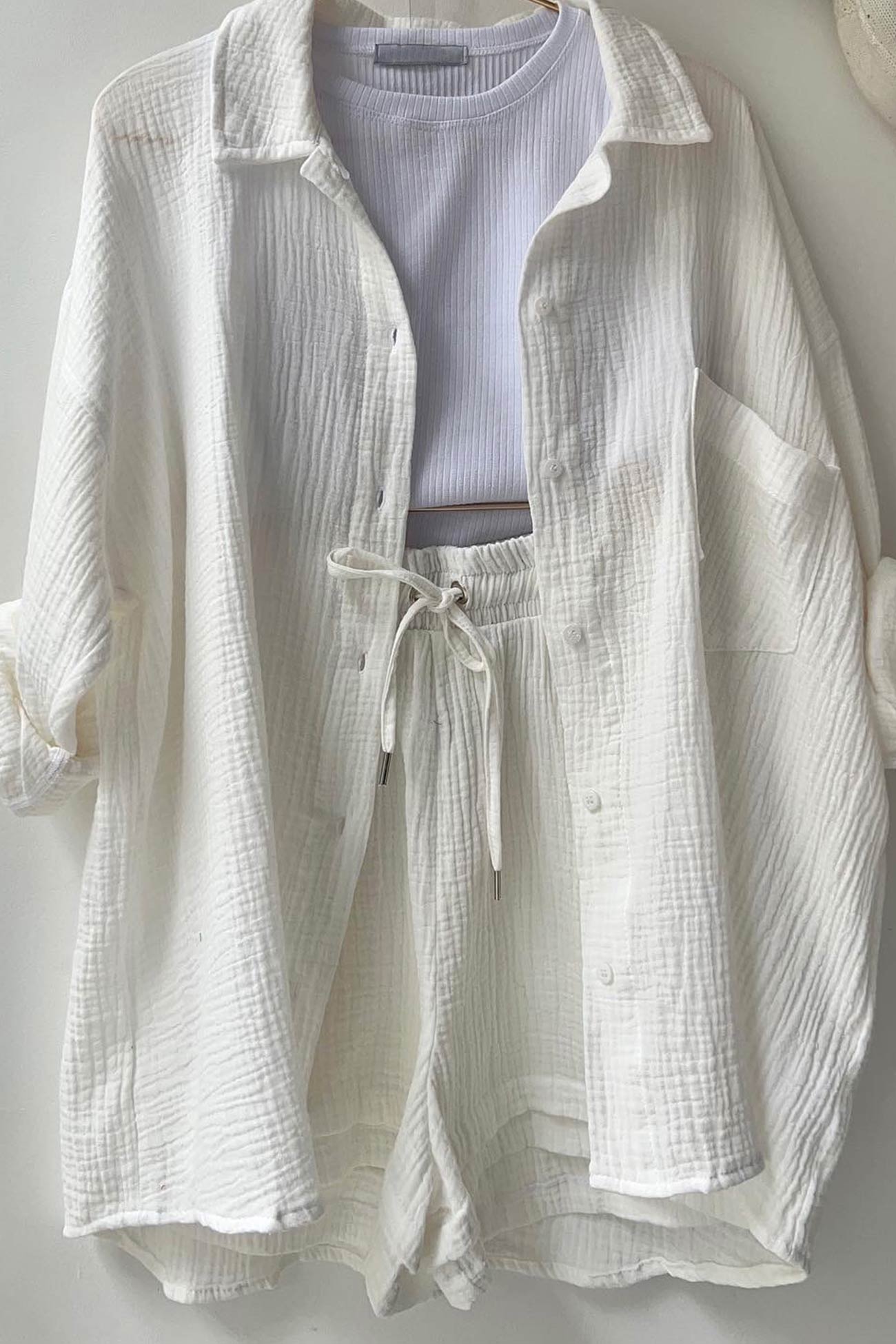 Effortless Two Piece Set for Women with Button Down