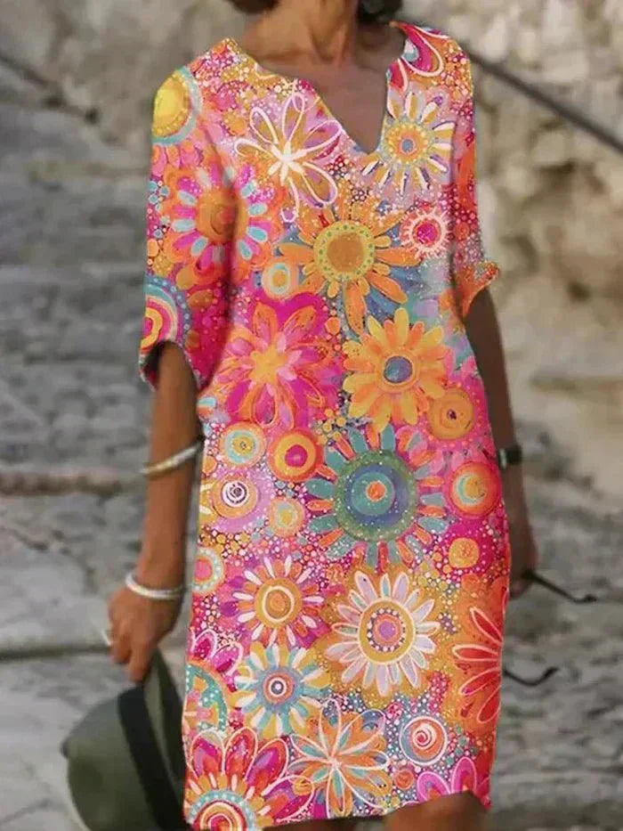 Effortless Floral Midi Dress for Women