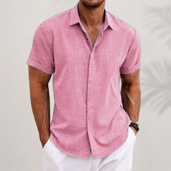 Classic Linen Shirt for Men with Collared Casual Style