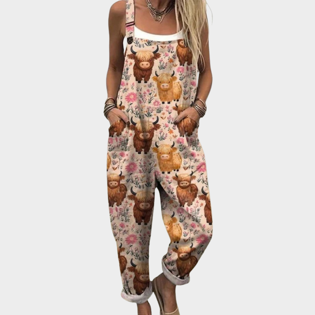 Comfortable Multicolored Printed Jumpsuit for Women
