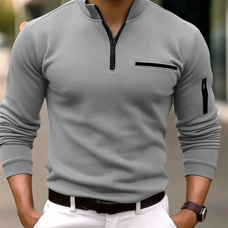 Classic Quarter Zip Sweater for Men