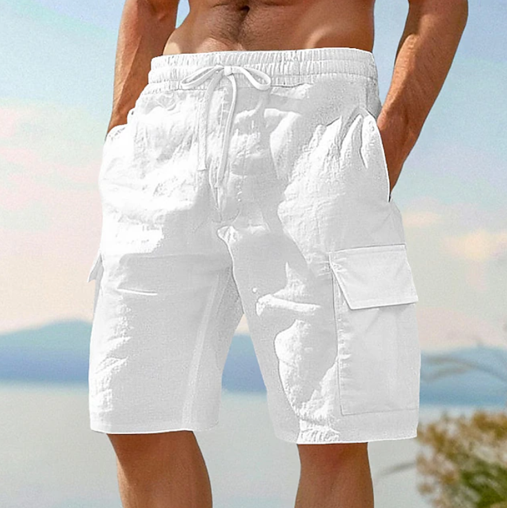 Classic Lace Cargo Shorts for Men with Pockets Casual Style