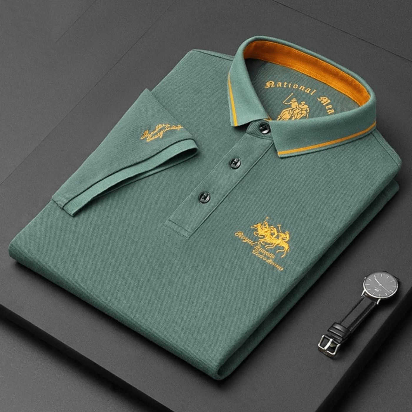 Classic Polo Shirt for Men with Button Up