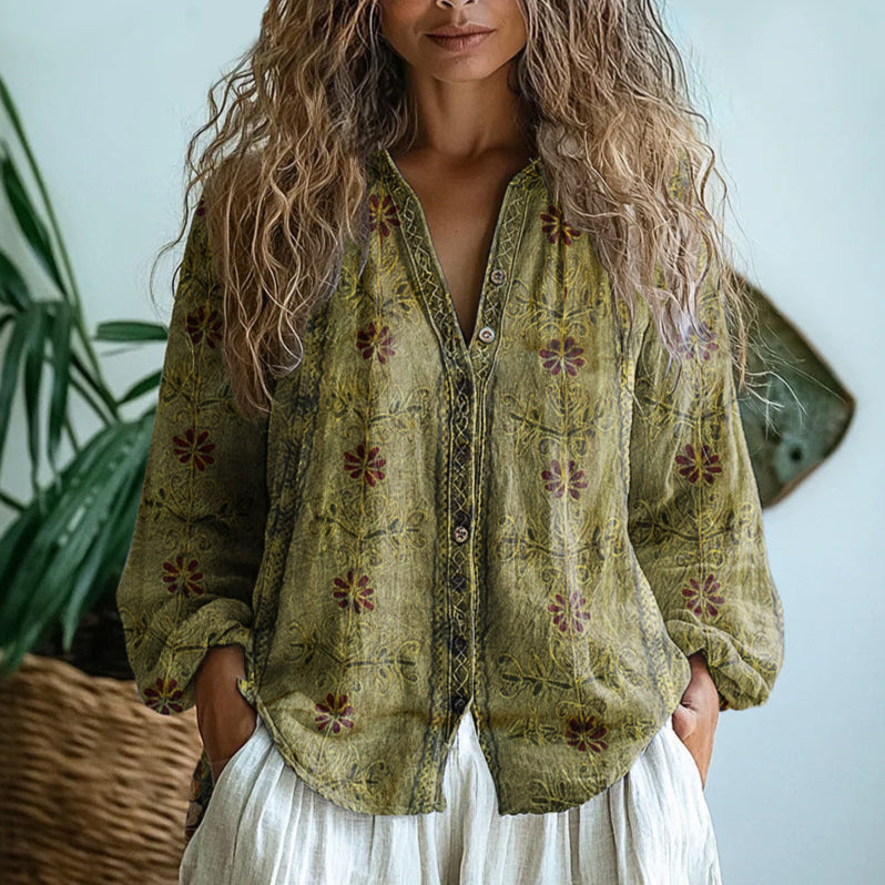 Stylish Blouse for Women with Vintage Casual Style