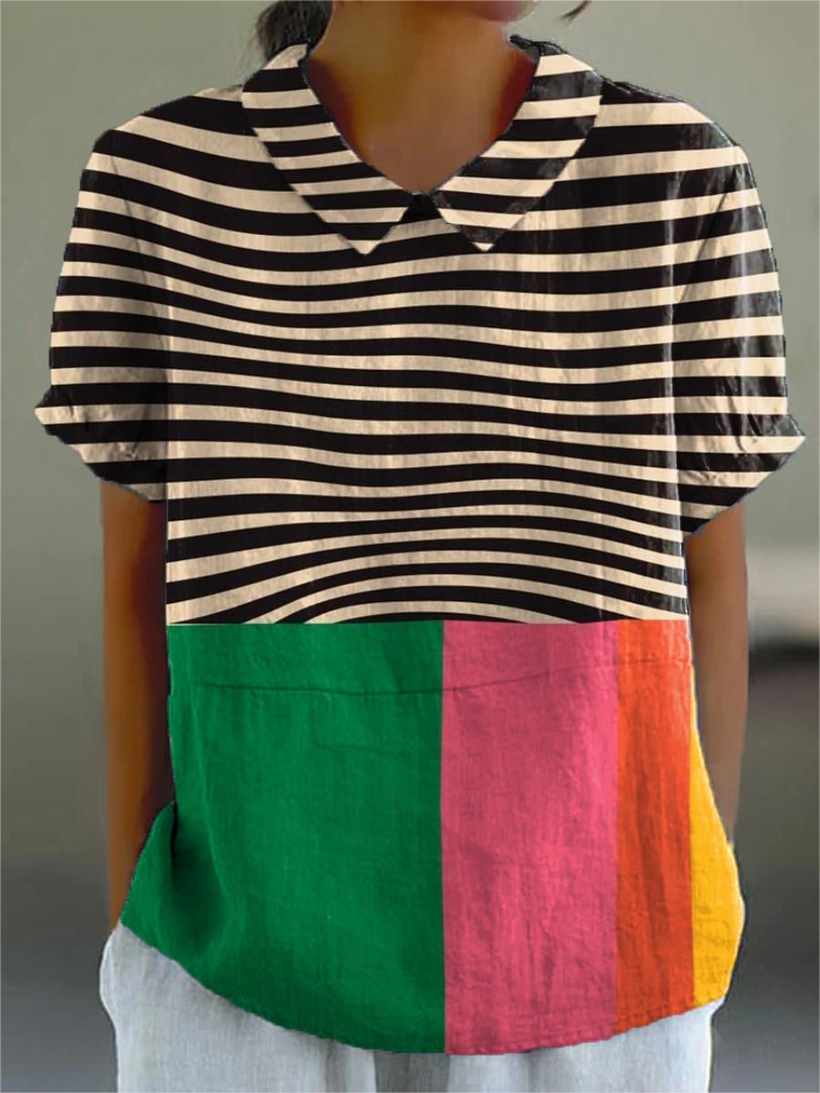 Stylish Color Block Blouse for Women