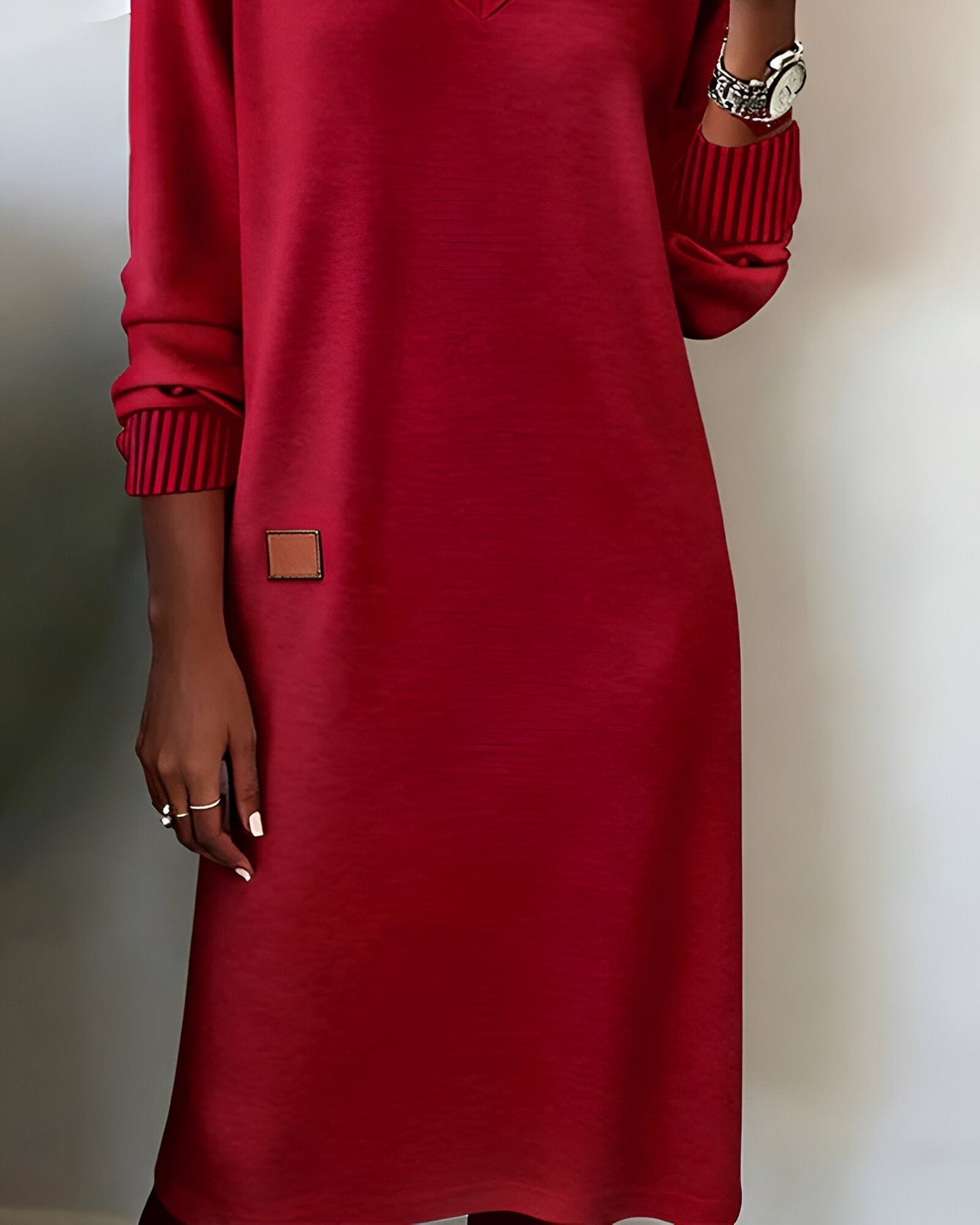 Elegant Evening Dress for Women with V Neck Long Sleeve Formal Wedding Guest Style