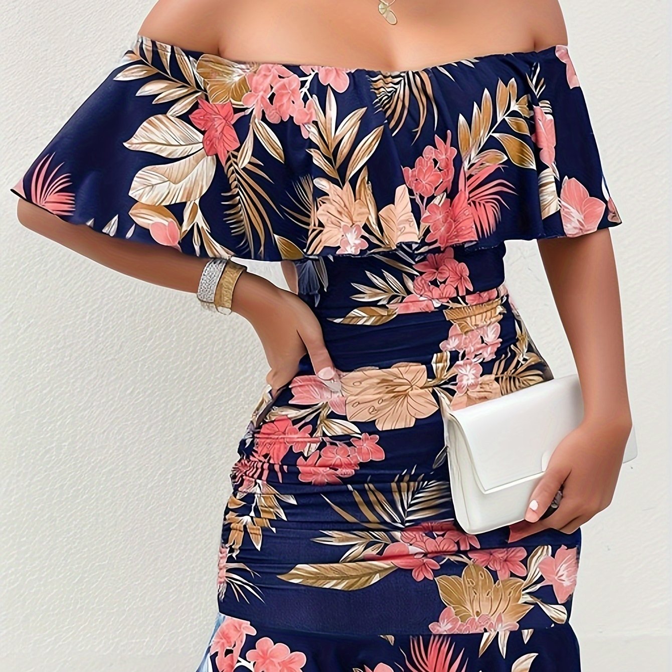 Elegant Mini Dress for Women with Off Shoulder