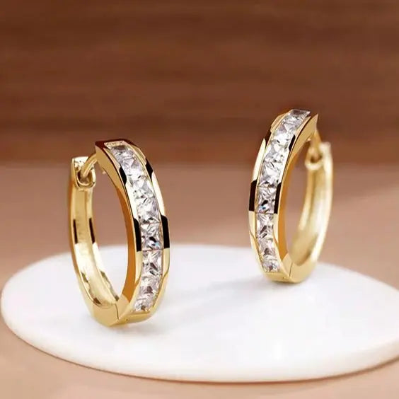 Elegant Earrings for Women with Gold Crystal Design