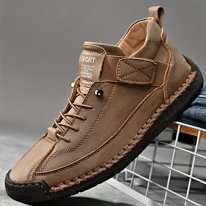 Comfortable Orthopedic Sneakers for Women with Lace Up Leather Velcro Strap Non Slip Walking Style