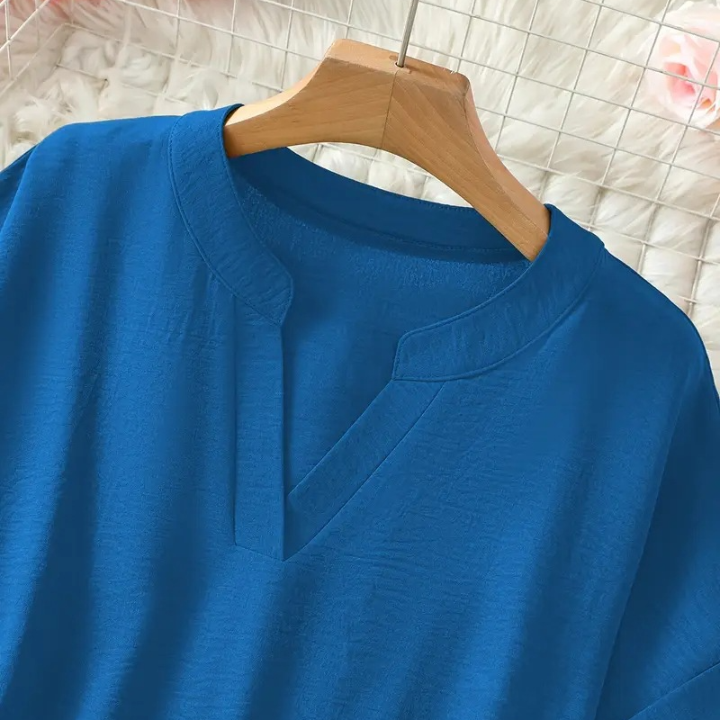 Effortless Blouse for Women with V Neck Slit