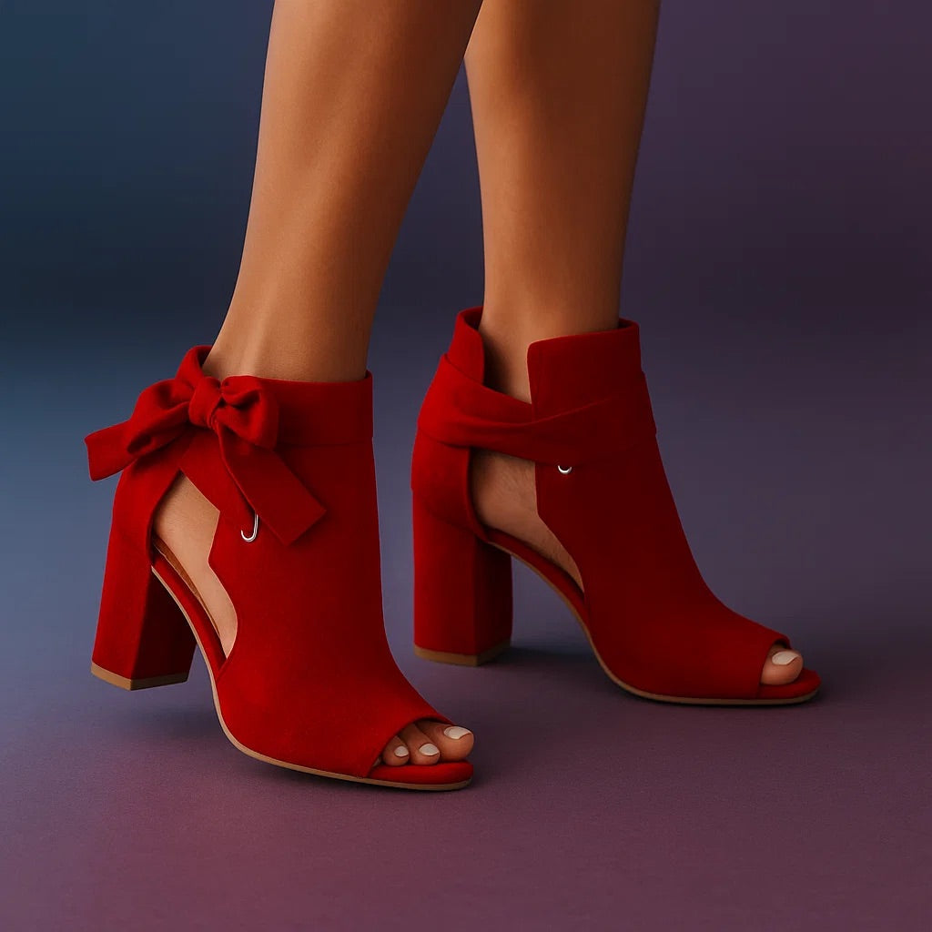 Comfortable Heels for Women with Open Toe Block Heel Ankle Style