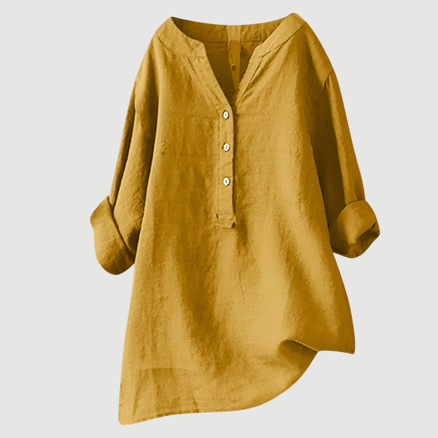 Effortless Blouse for Women with V Neck Button Down
