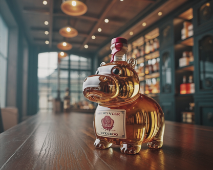 Stylish Whisky Decanter Bottle Gift Set with Hippo Design