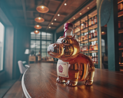 Stylish Whisky Decanter Bottle Gift Set with Hippo Design