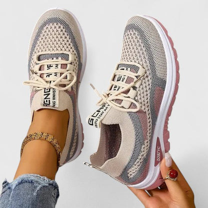 Comfortable Orthopedic Sneakers for Women with Mesh Upper Lace Up Platform Sole Walking Casual Style