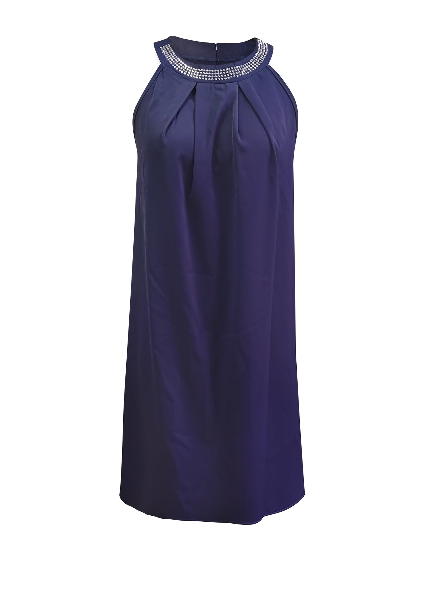 Elegant Evening Dress for Women with Round Neck Sleeveless Formal Wedding Guest Style