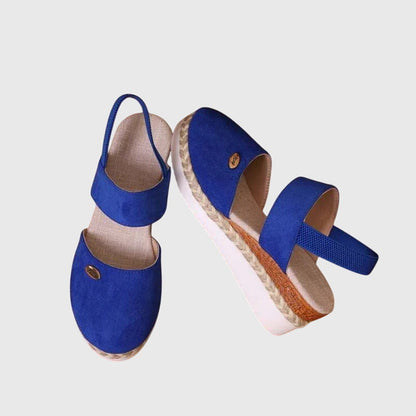Comfortable Orthopedic Sandals for Women with Espadrille Wedge Elastic Strap Closed Toe Casual Summer Style