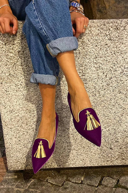 Comfortable Loafers for Women with Tassel Style