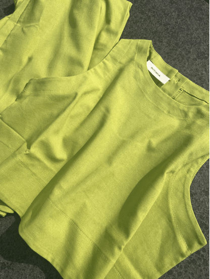 Effortless Two Piece Set for Women with Sleeveless Crop Tank Top Wide Leg Shorts Casual Summer Style