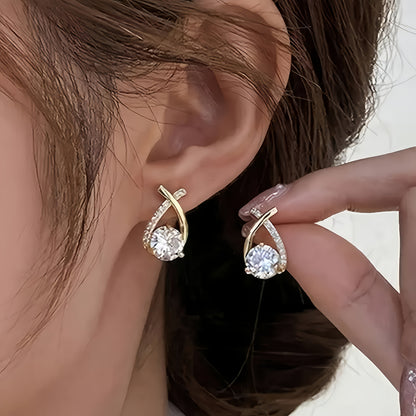 Elegant Earrings for Women with Stud Cubic Design