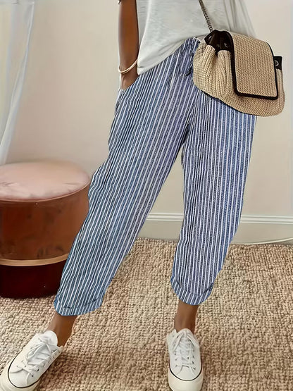 Effortless Striped Wide Leg Pants for Women