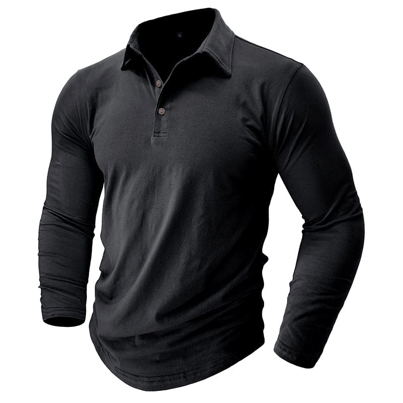 Classic Polo Shirt for Men with Long Sleeve