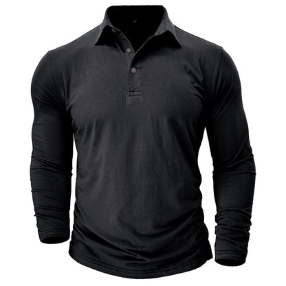 Classic Polo Shirt for Men with Long Sleeve