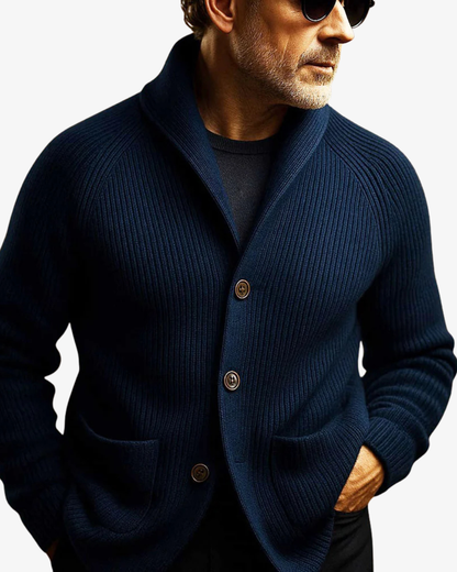 Classic Knit Cardigan Sweater for Men with Button Front