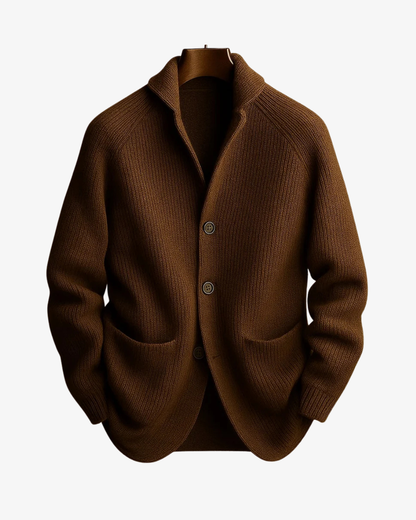 Classic Knit Cardigan Sweater for Men with Button Front