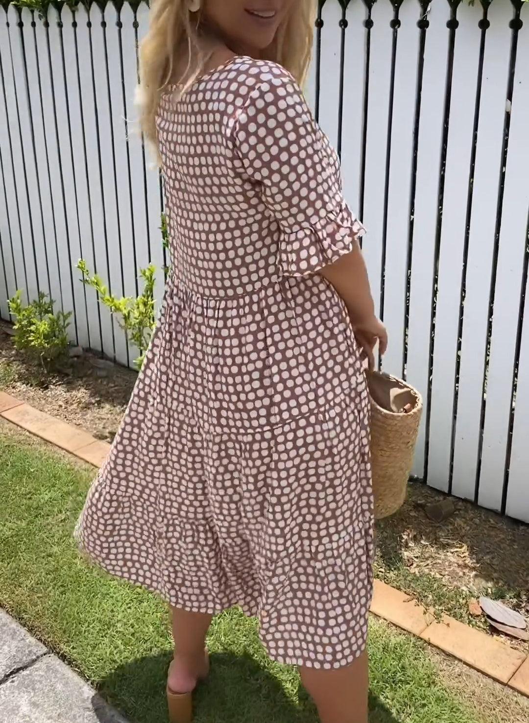 Effortless Midi Dress for Women with Short Sleeve