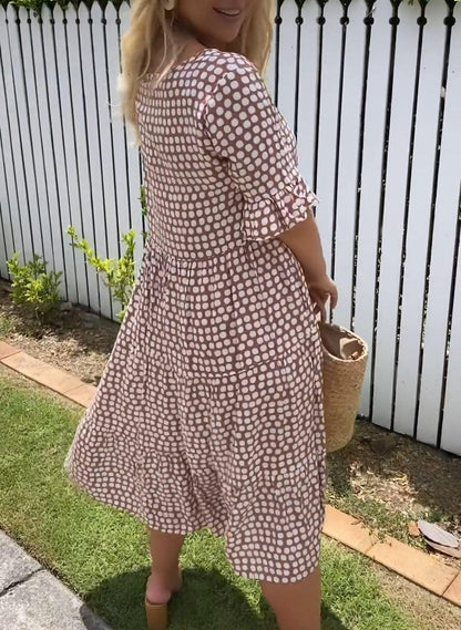 Effortless Midi Dress for Women with Short Sleeve