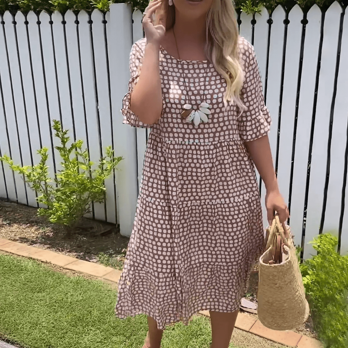 Effortless Midi Dress for Women with Short Sleeve