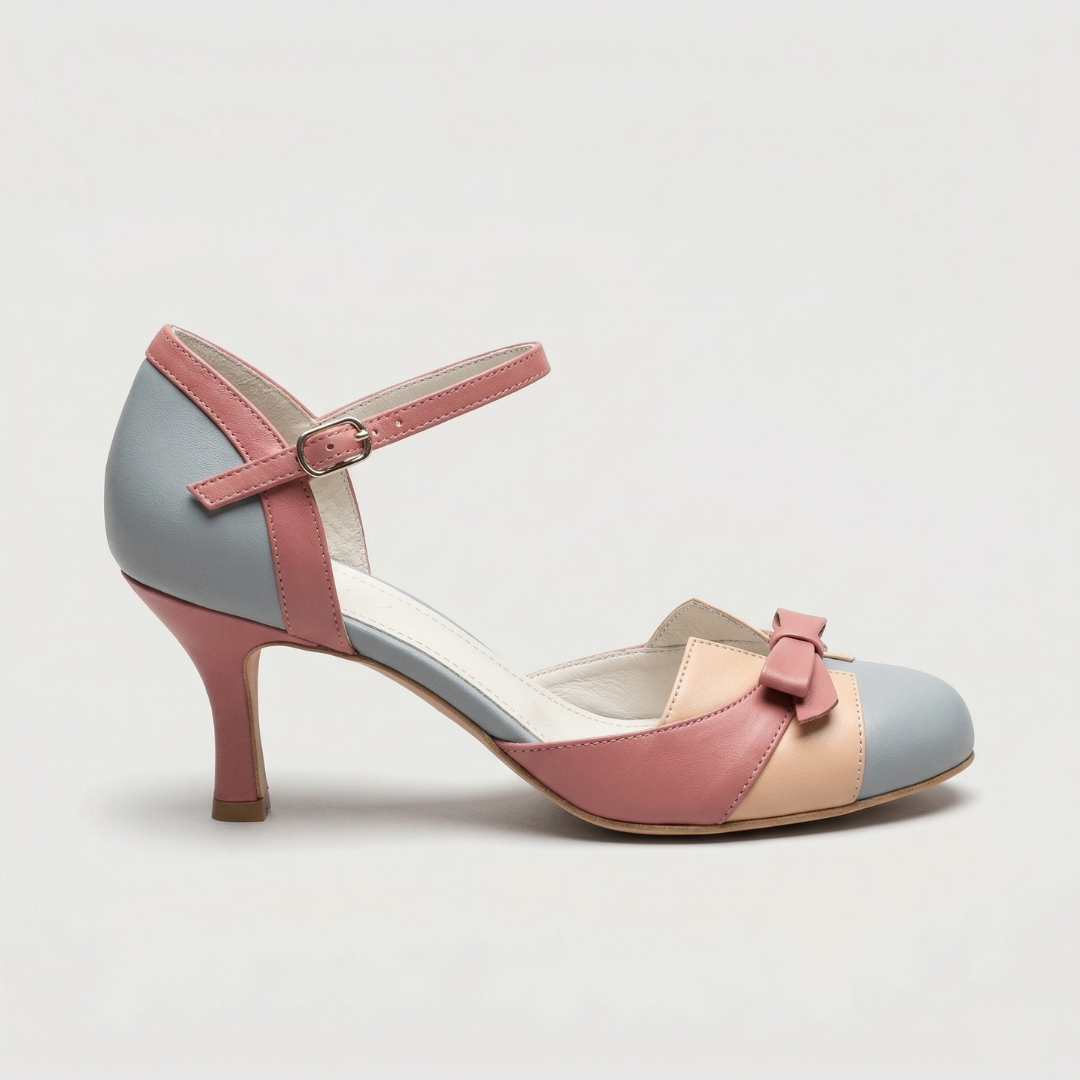 Comfortable Color Block Heels for Women with Cushioned Style