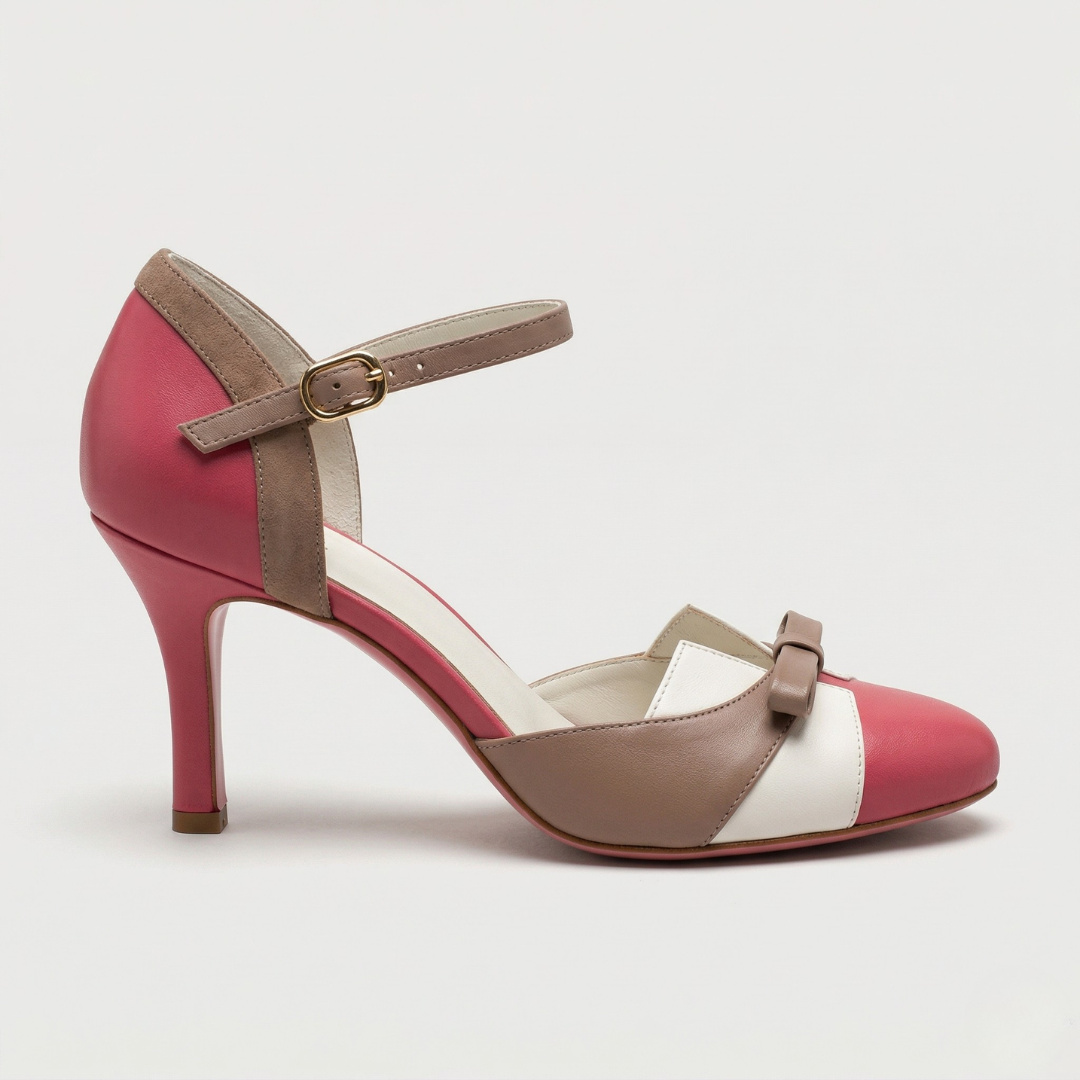 Comfortable Color Block Heels for Women with Cushioned Style