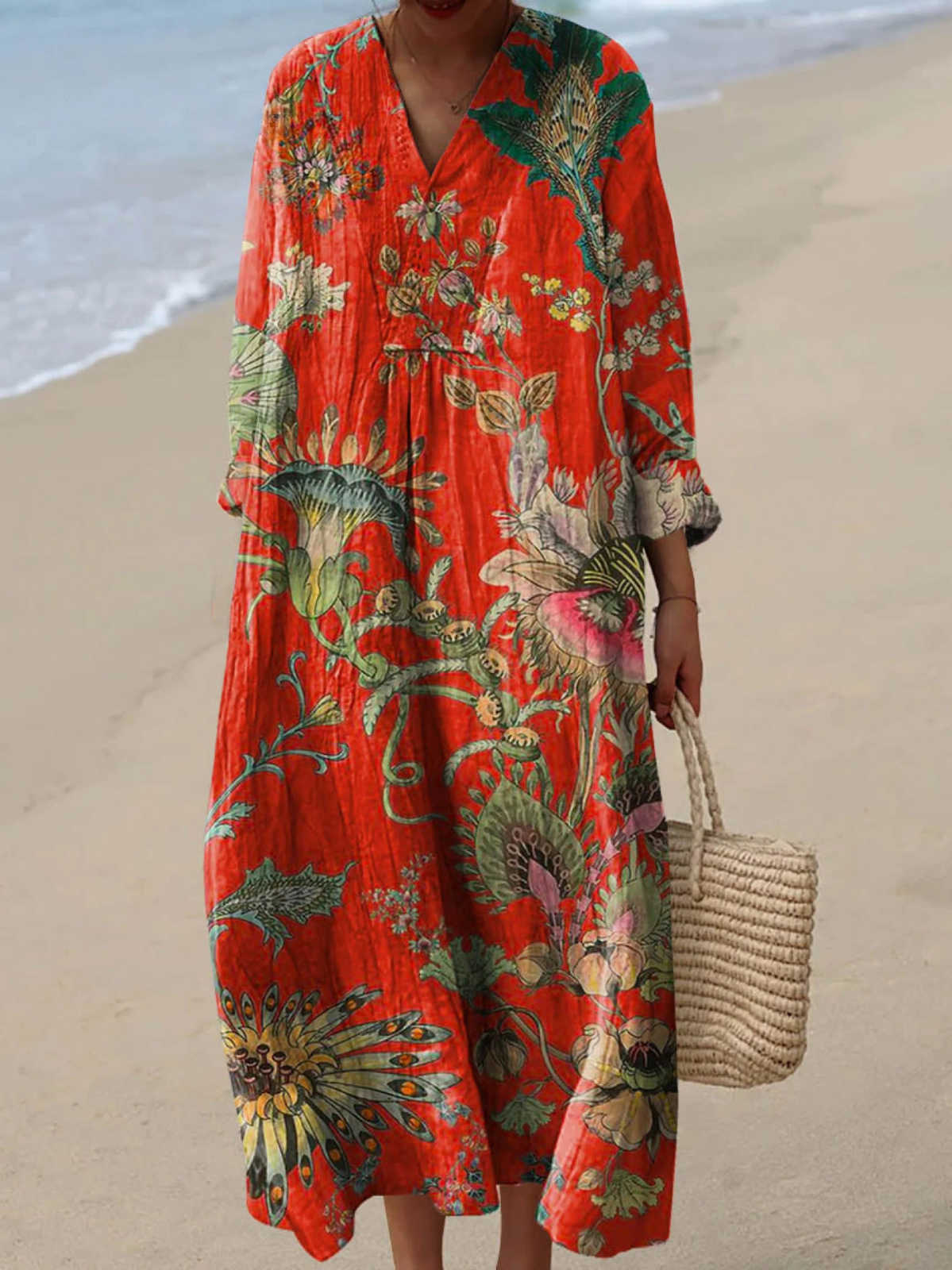 Stylish Breezy Floral Dress for Women with Vintage Casual Style