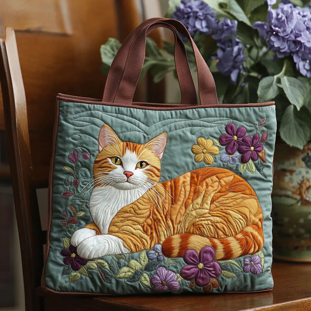 Stylish Tote Bag for Women with Multicolor Cat Design