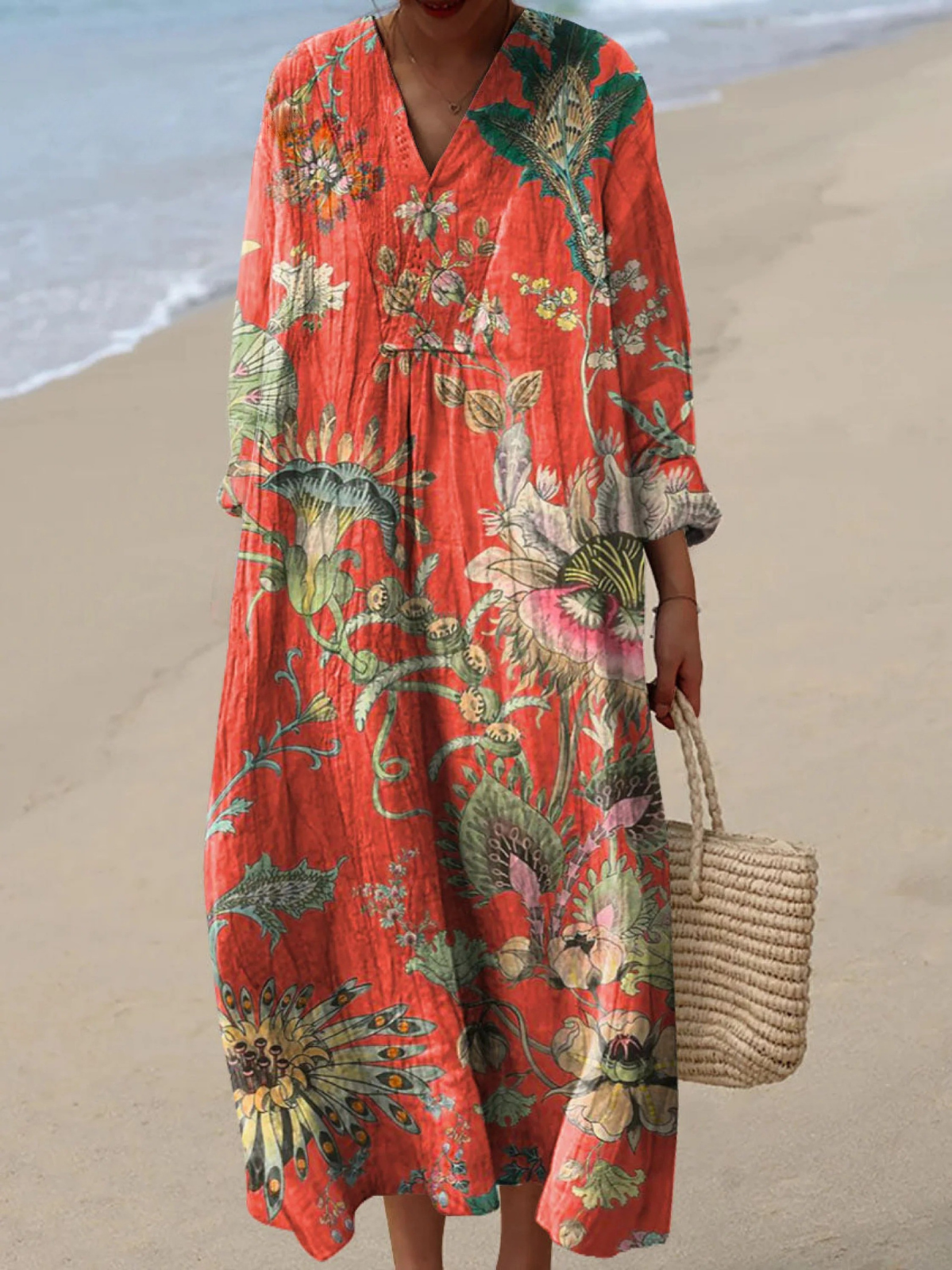 Stylish Breezy Floral Dress for Women with Vintage Casual Style
